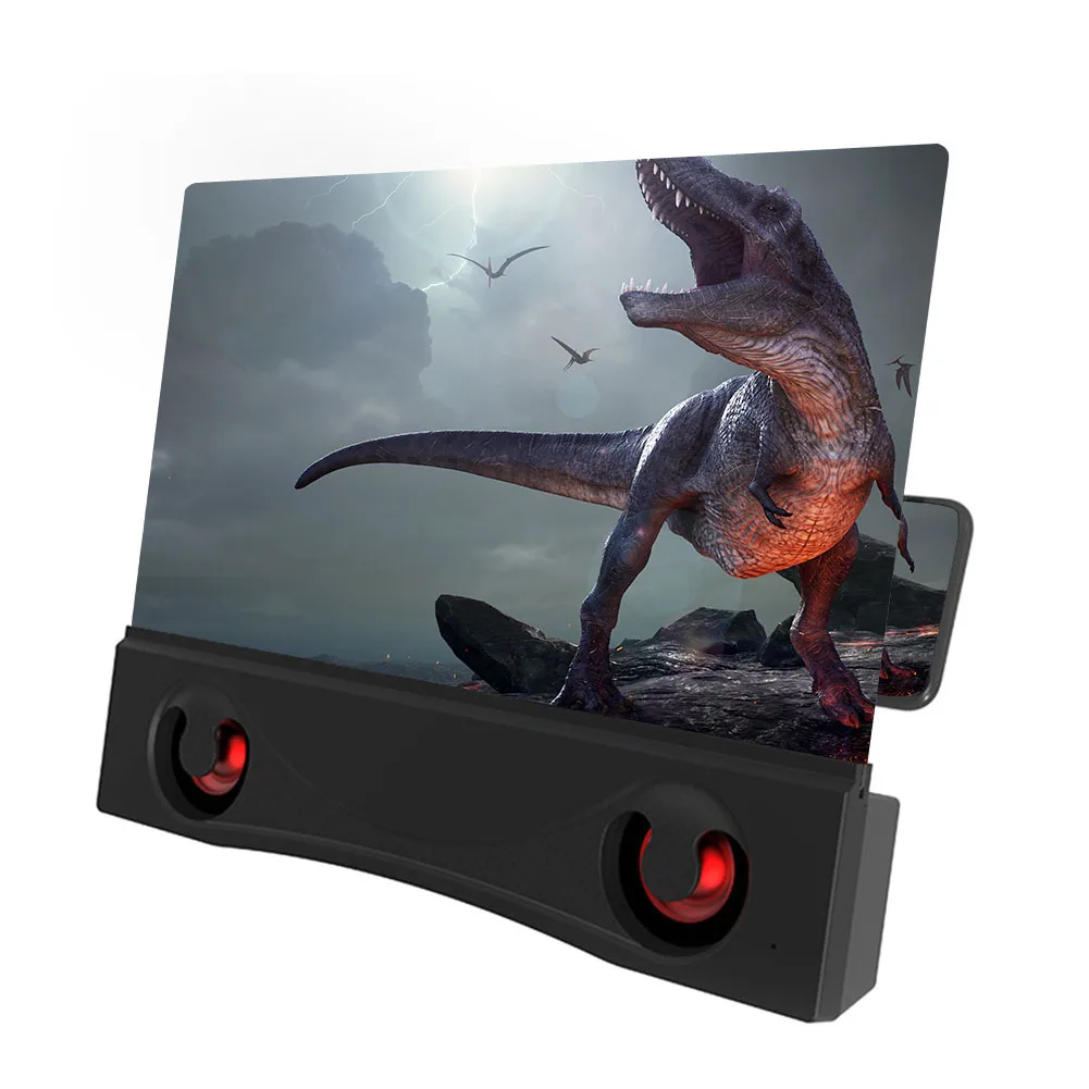 F12 12 Inch Mobile Phone Screen Magnifier 3D Magnifying Video Amplifier Projector Bracket with wireless Audio