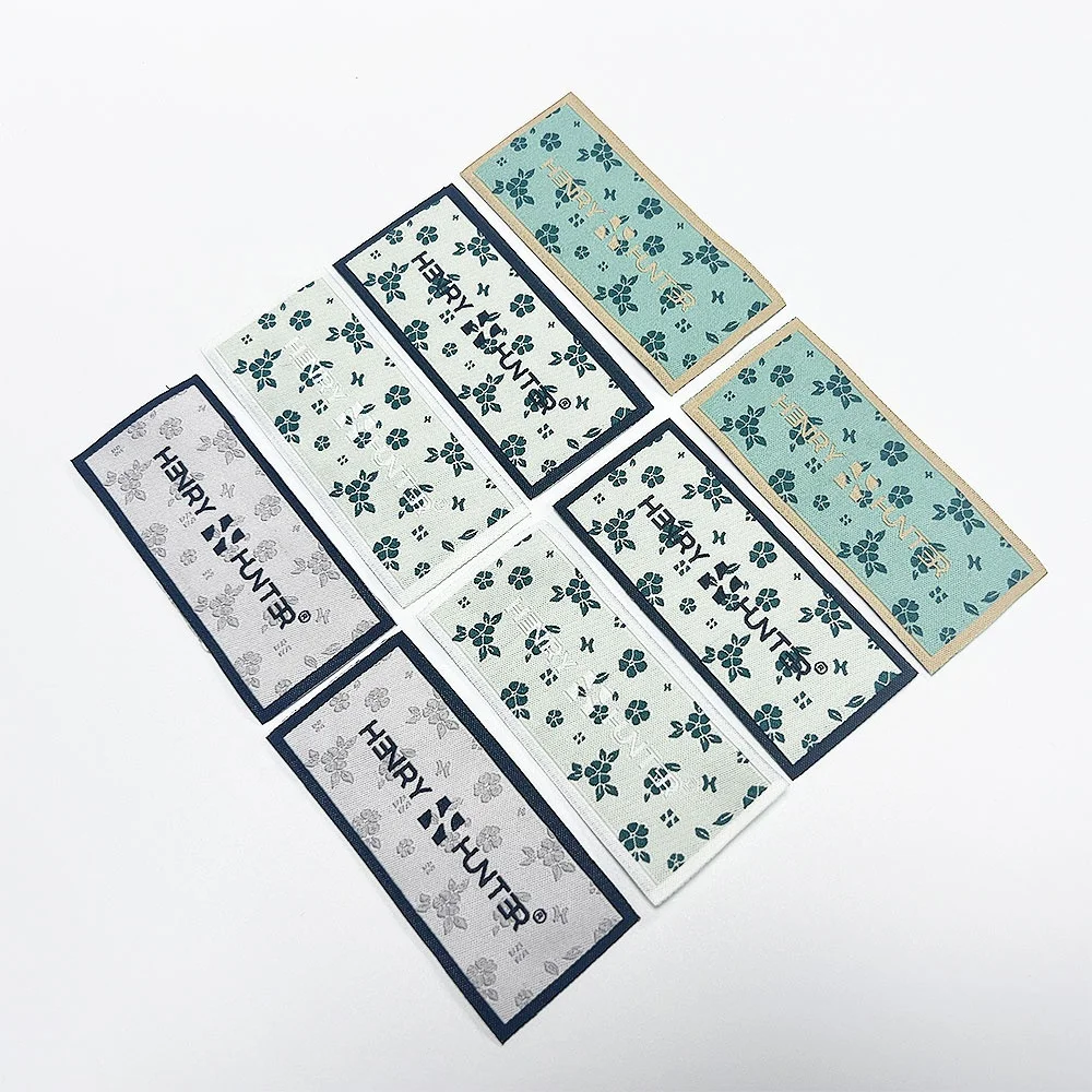 High Density Custom Brand Polyester Fabric Label Woven Collar Tags, Eco-friendly Garment Labels