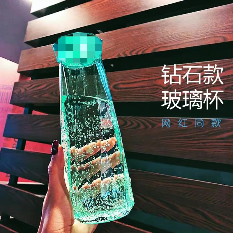 SEVOGE Beach Diamond Crystal Cup Creative Mug Couple Personalized Portable Mug Children Girl Gift Mug