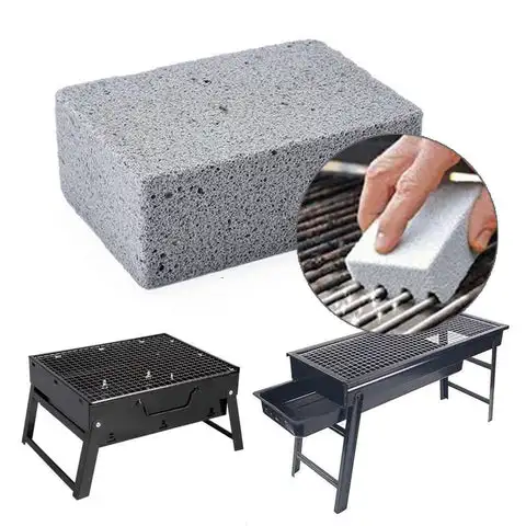 Heavy Duty Grill Cleaning Brick Commercial Grade Pumice Stone Tool Cleans & Sanitize Grills or Grid