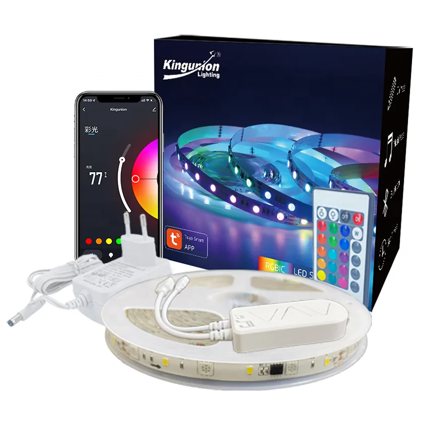 Светодиодная лента Tuya Alexa Google 12 В Гибкая rgb-подсветка для смарт-ТВ