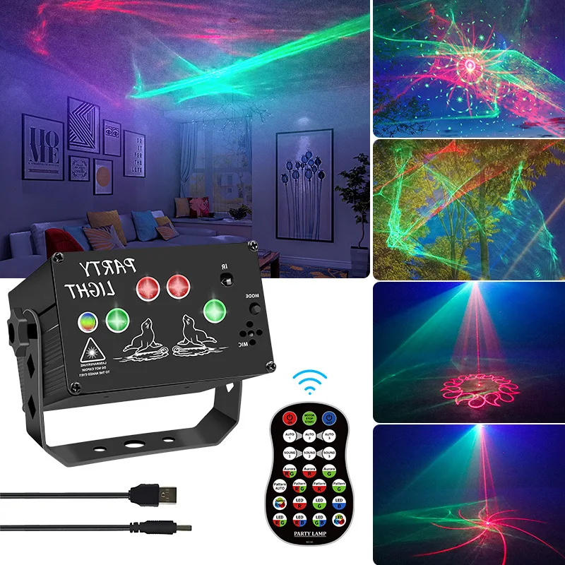 UV Remote projector RGB DJ beam Christmas light Projector Mini disco laser light show party laser light