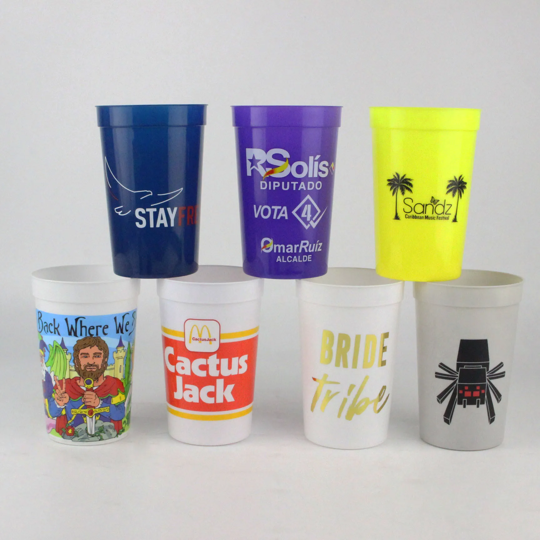 BPA free 16oz custom plastic cups with logo custom logo printed
