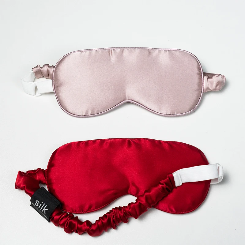 
Natural Mulberry Silk Sleeping Eye Mask Adjustable Size Custom Embroidery or Printing Logo 19 momme 6A Grade Silk in Stock 