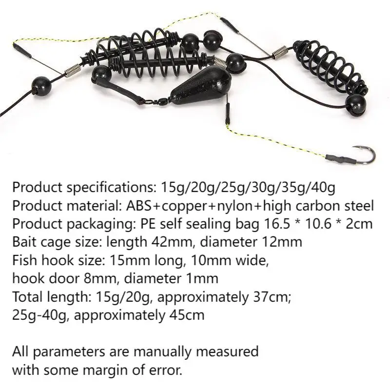OEM Fishing Hook Artificial Lure Bait Cage 15g~40g Fishing Feeder Baitholder Anzol Peche Catfish Jigs Carp Fishing Tackle Tools