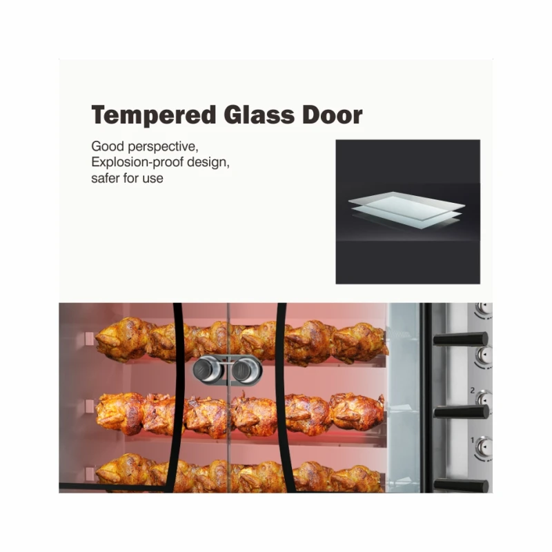 Libermann Quality Stainless Steel Vertical Chicken Rotisserie 4 Rods Rotisserie Oven for Chickens