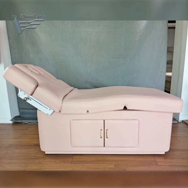 electric Modern Facial bed Pink Electric Beauty Bed 2 Motors Spa Treatment Massage Table