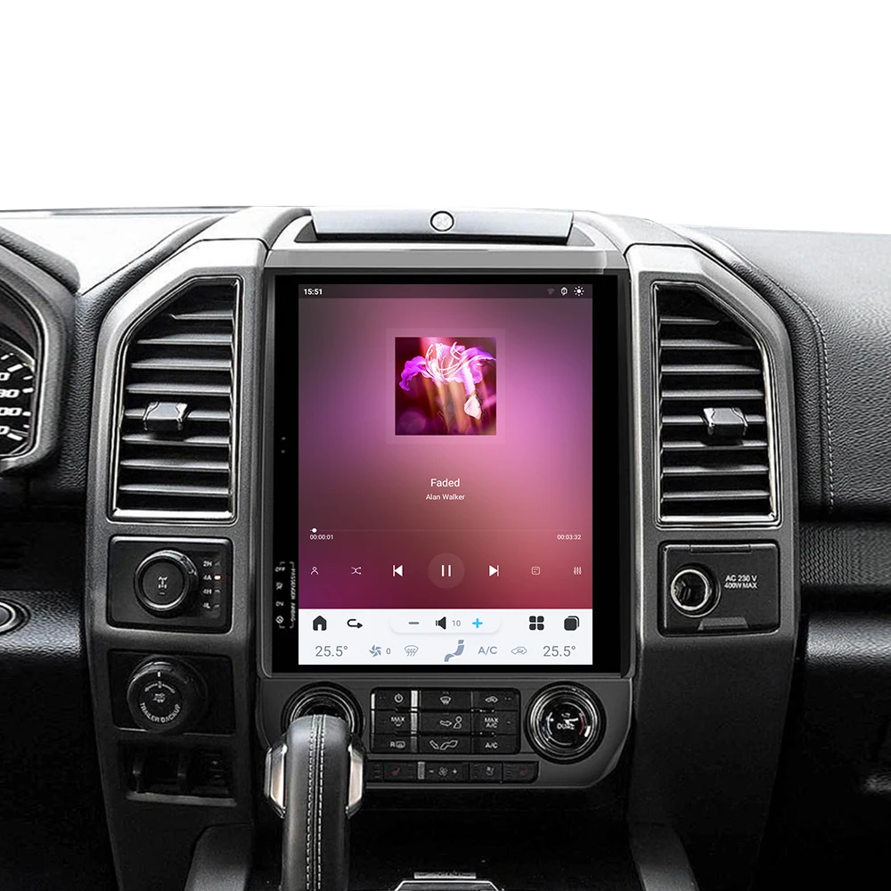 12 1 дюймов Qualcomm Android для Ford F150 2015-2020 Tesla стиль автомобильный GPS навигатор мультимедийный плеер магнитола