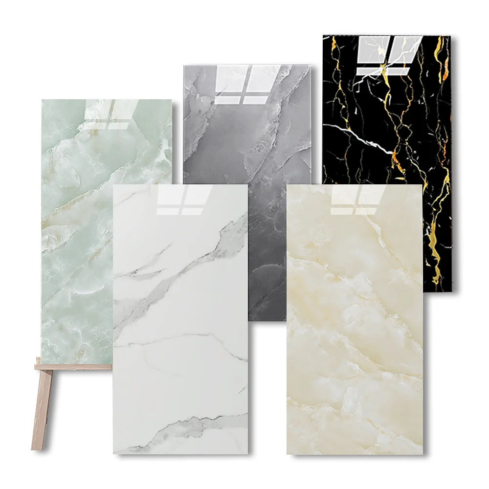 PET faux marble tile adhesive flexible marble sticker 30cm 60cm faux stone veneer flexible diy for kitchen