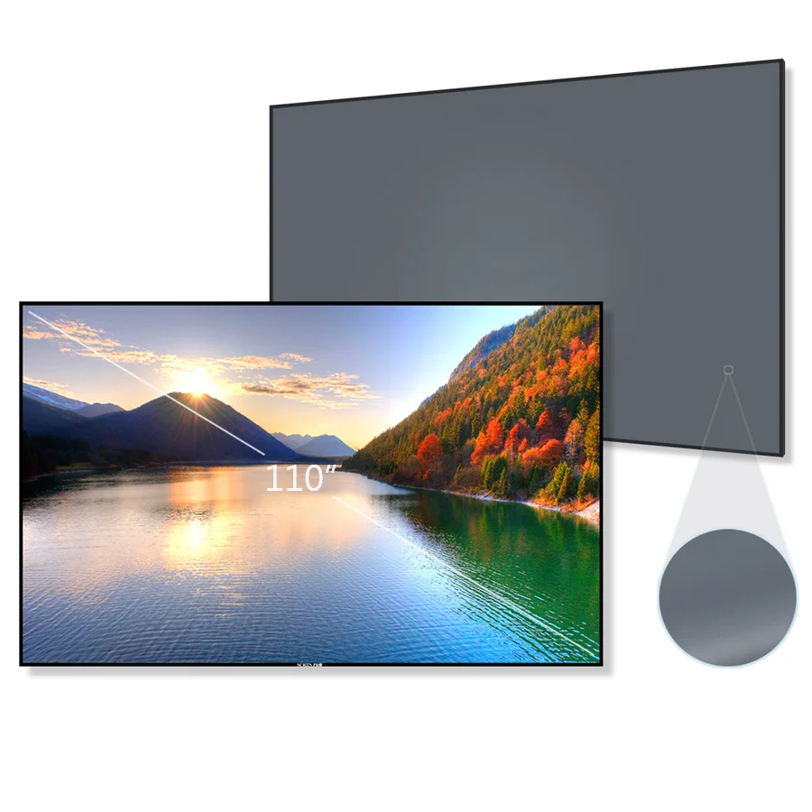 SCREENPRO 110 inch fixed frame projection screen long throw ALR screen ambient light rejecting projection screen
