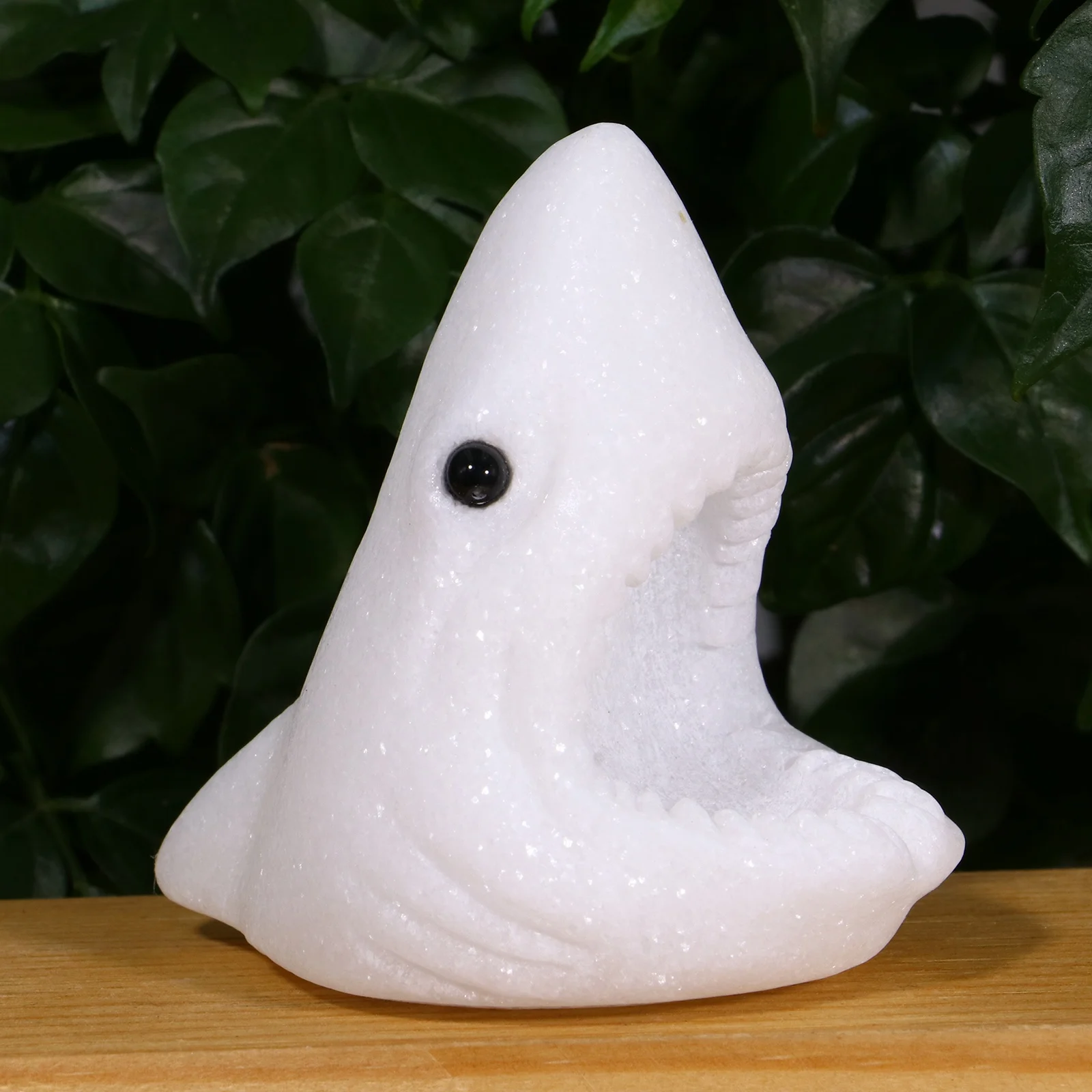 Natural Healing White Jade Shark White Jade Mineral Specimen Loose Stone Decorative Tabletop Decoration Healing and Meditation