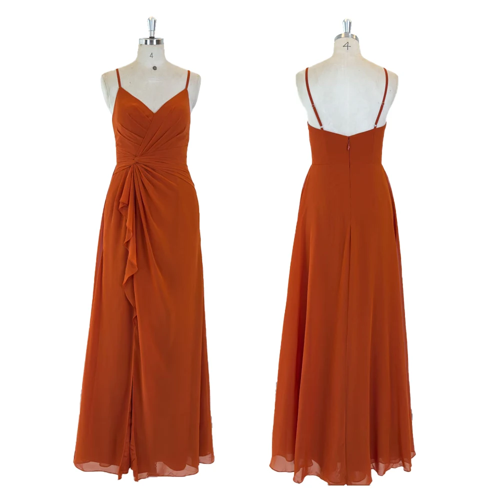 Оптовая продажа, оранжевые вечерние платья в пол, 2023 большого размера