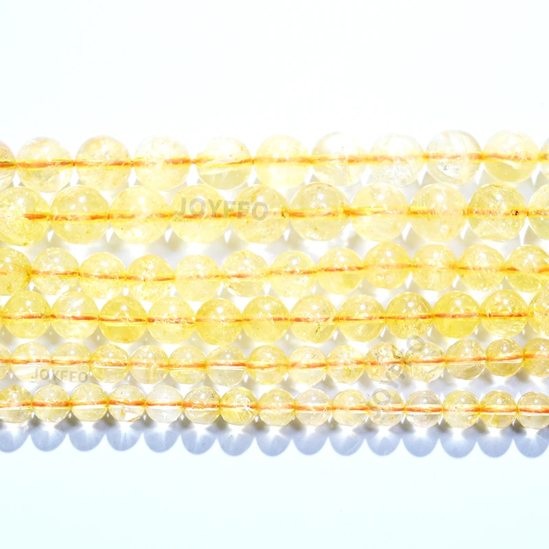 Wholesale Special 4mm 6mm 8mm 10mm Round Loose Stone Beads Yellow Natural Stone For Jewelry Making DIY Crafts Design