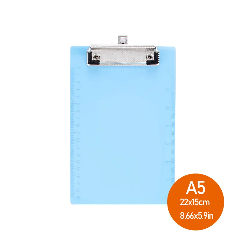 A5 Transparent Plastic Clipboard, Printed Ruler