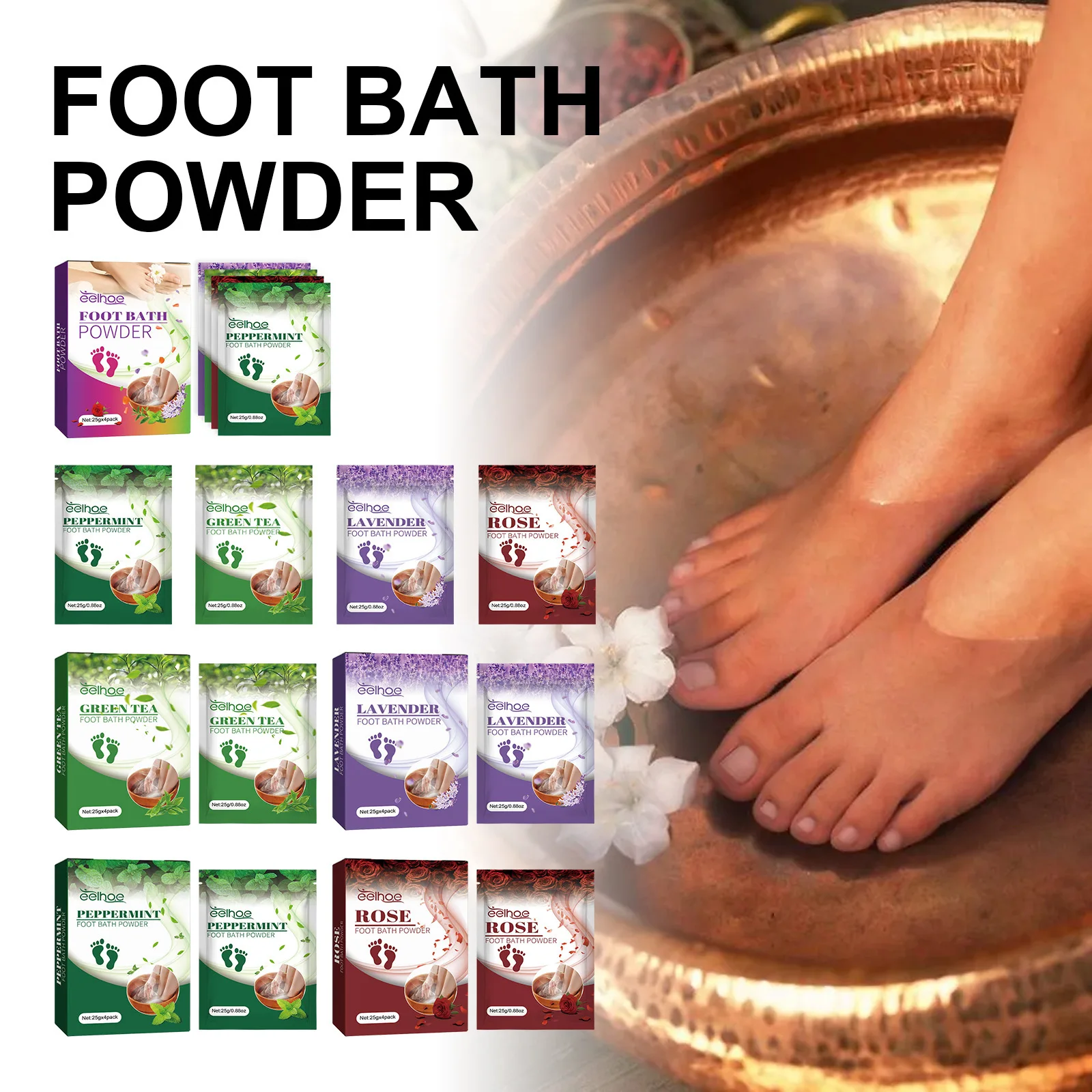 Disposable Foot Herbal Skin Care Massage Exfoliating Bath Salt Crystals Spa Foot Soak Foot Bath Salt