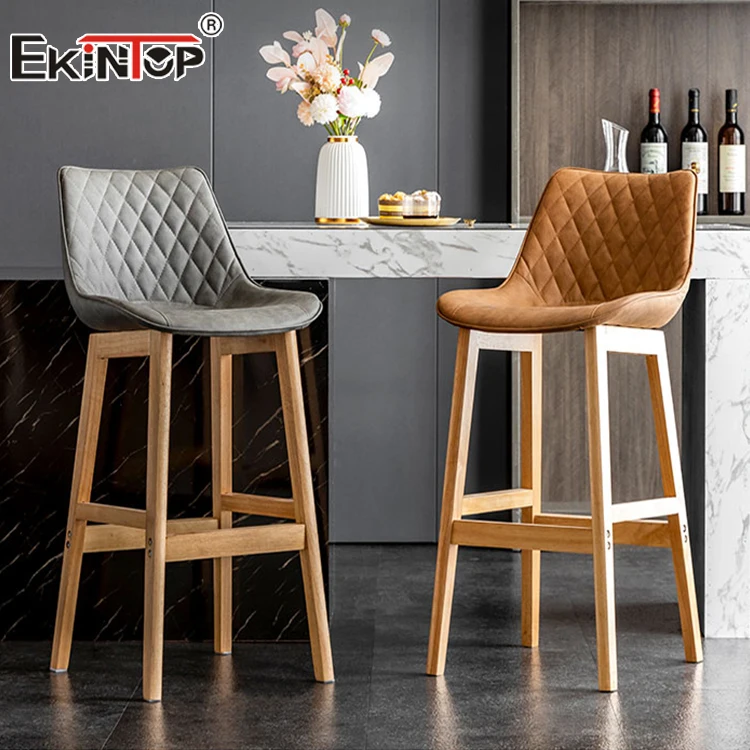 Ekintop bar furniture wishbone replacement bar stool seats solid wood bar chair