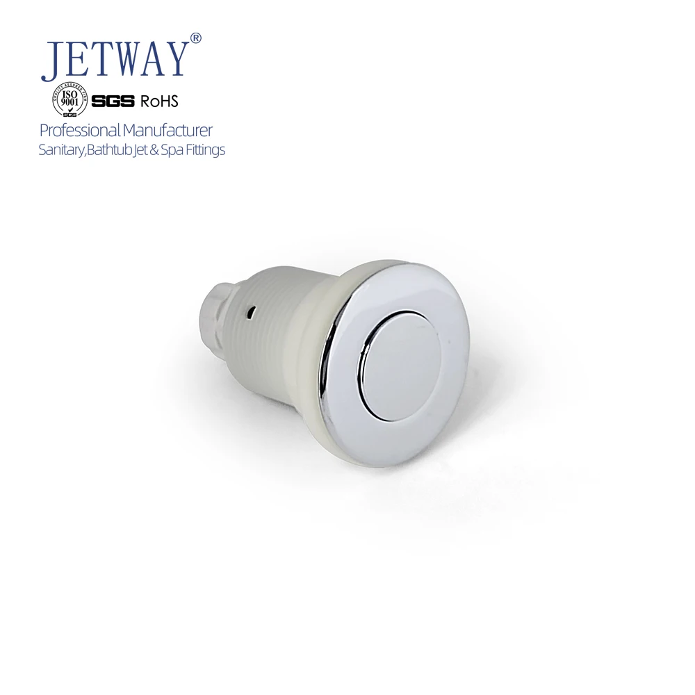 Factory Supply Jetway Fitting PR-B10 ABS Chromed Air On-off 3*6MM bathtub whirlpool accessories LUOHE GLOBAL sanitary