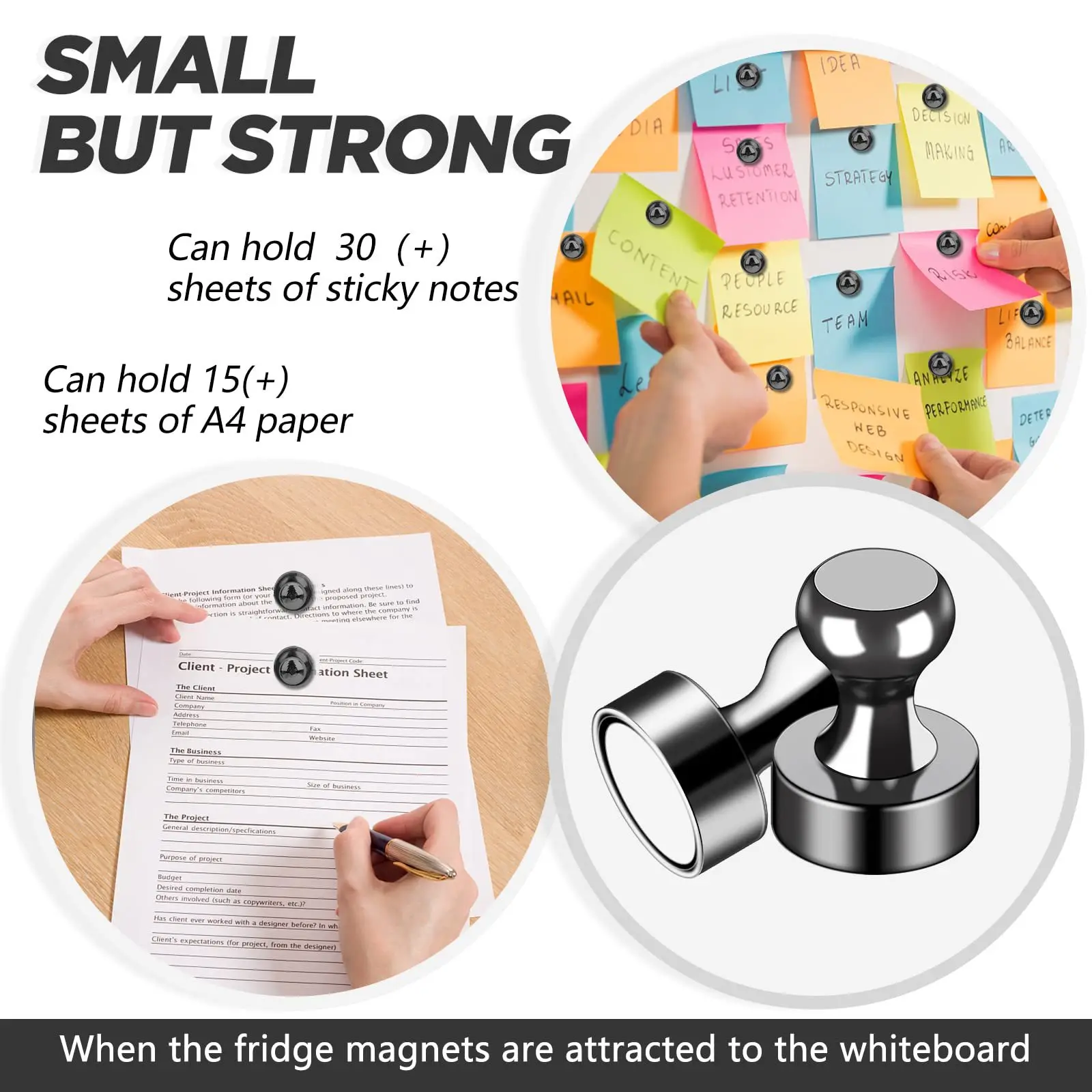 Heavy Duty Rose Gold Brushed Nickel Whiteboard Kitchen Magnetic Push Pins Thumb Tacks Strong 3D Fridge Magnet Customised