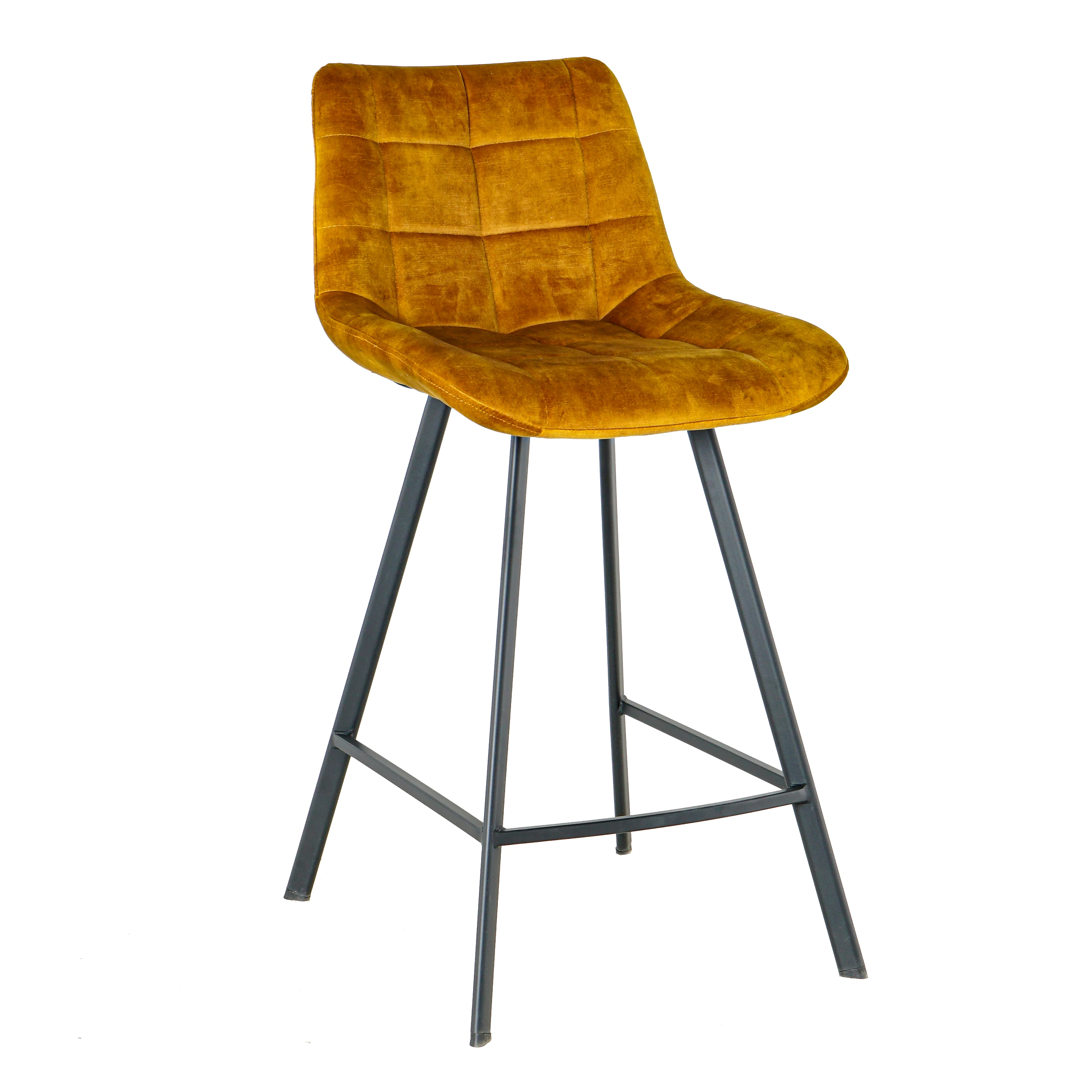 Wholesale 2022 Customized Indoor Modern Stools Microfiber Cowboy Metal Bar Restaurant Chairs For Kitchen