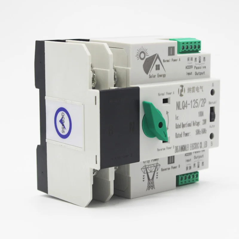 220V 100A 2P dual power automatic transfer switch Fast transfer 4P 63A ATS 4P 63A for solar