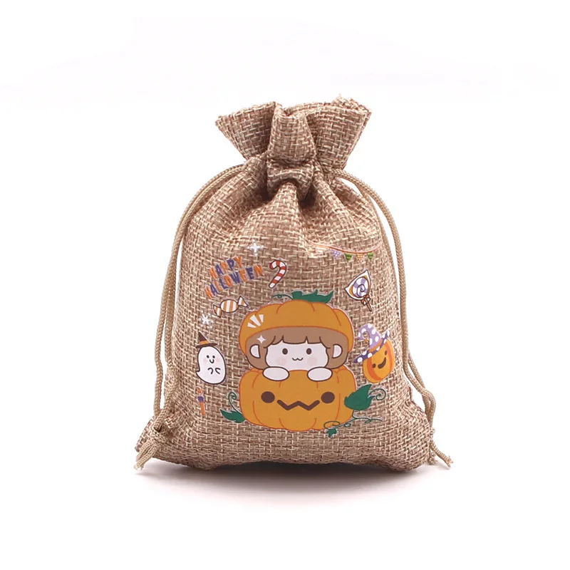 Christmas Jute Burlap Xmas Gifts Portable Candy Christmas Sacks Presents Storage Party Supplies Linen Drawstring Jute Bags