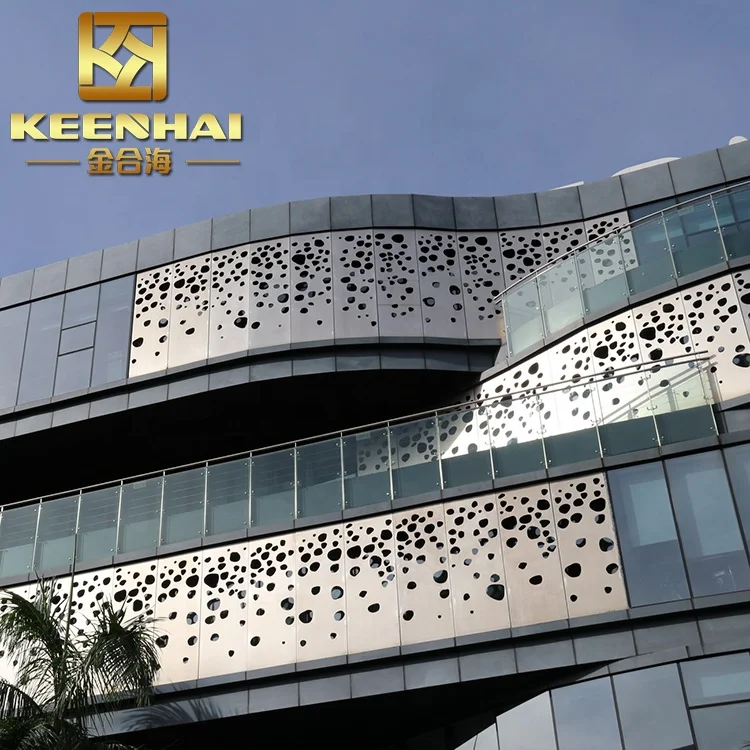 Building exterior facade wall aluminium perforated facade panel