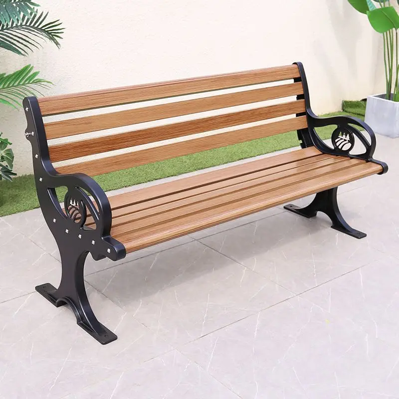 Luxury garden furniture rustic outdoor commercial park bench seat wood plastic composite public chair bench with or without back