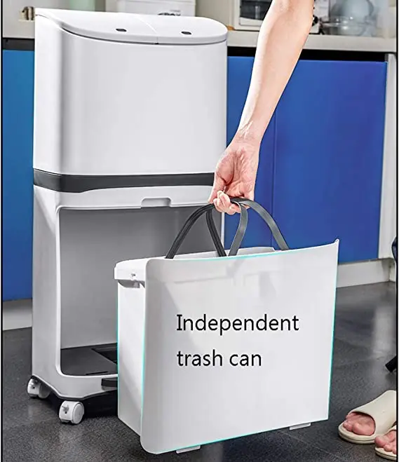 Hot Selling  Kitchen Double Layer Cover Trash Can Household Garbage Bin with Lid Large Capacity Dry and Wet Separation Bin