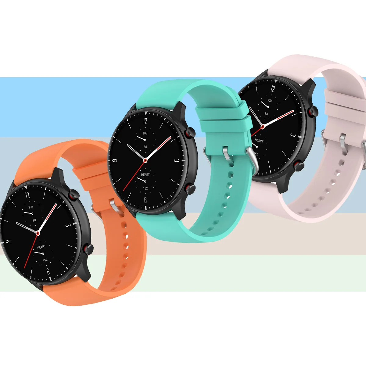 22 20mm Universal Soft Silicone Strap For Samsung Galaxy Watch 6 5 4 Color Quick Fit Band for Huawei Watch 4 Amazfit GTR 3