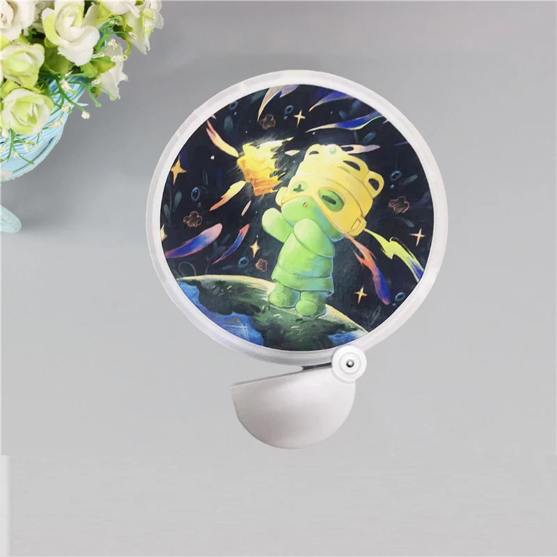 Creative Cartoon Cute Kawaii Printing Round Folding Portable Hand Fan for Girls