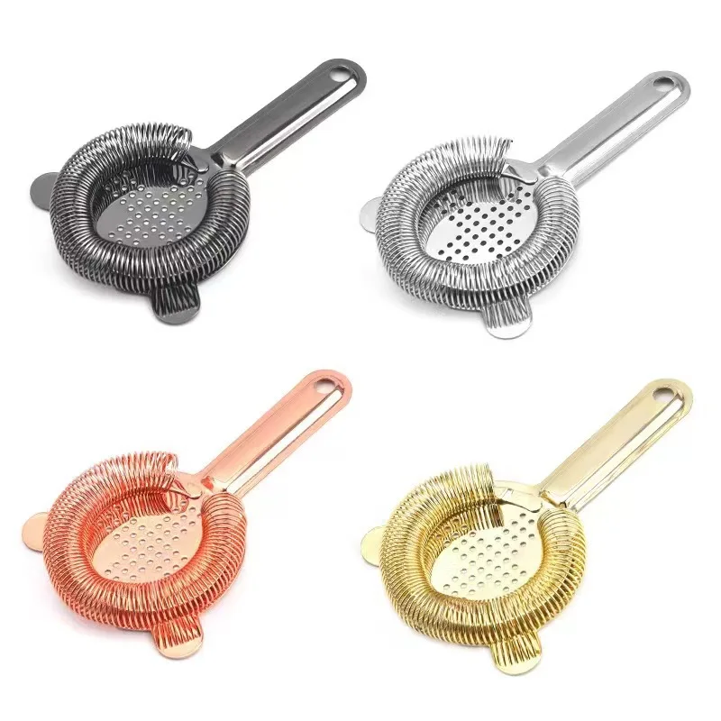 stainless Steel 18/8 Cocktail Bar Strainer Bartender Tool Kit Bar Accessories Calabrese Hawthorne Strainer For Bar