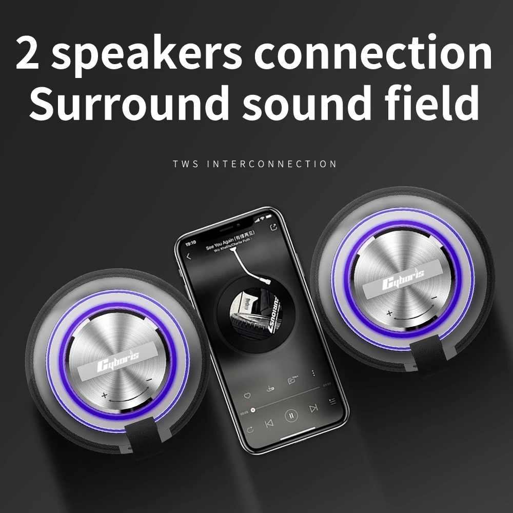 Hot Waterproof Portable Wireless Speaker Subwoofer Home Theatre Support Radio FM/AUX/Memory card