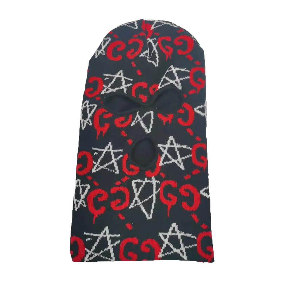 
winter Motorcycle riding wear Wholesale Custom logo face mask Knit Full Face Cover ski hat 3 hole balaclava designer ski hat 