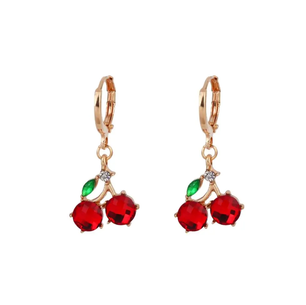 Различные фрукты форма вишня арбуз милые девушки корейский серьги-гвоздики из стерлингового серебра иглы акриловые серьги для женщин 2021