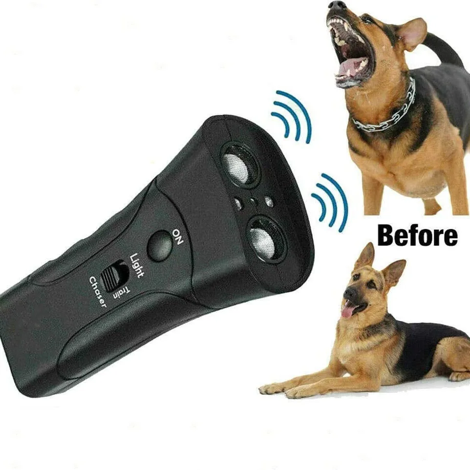 Hot Selling Convenient Led Ultrasonic Dog Repeller Double Horn Laser Dual Head Pet Trainer for Dogs