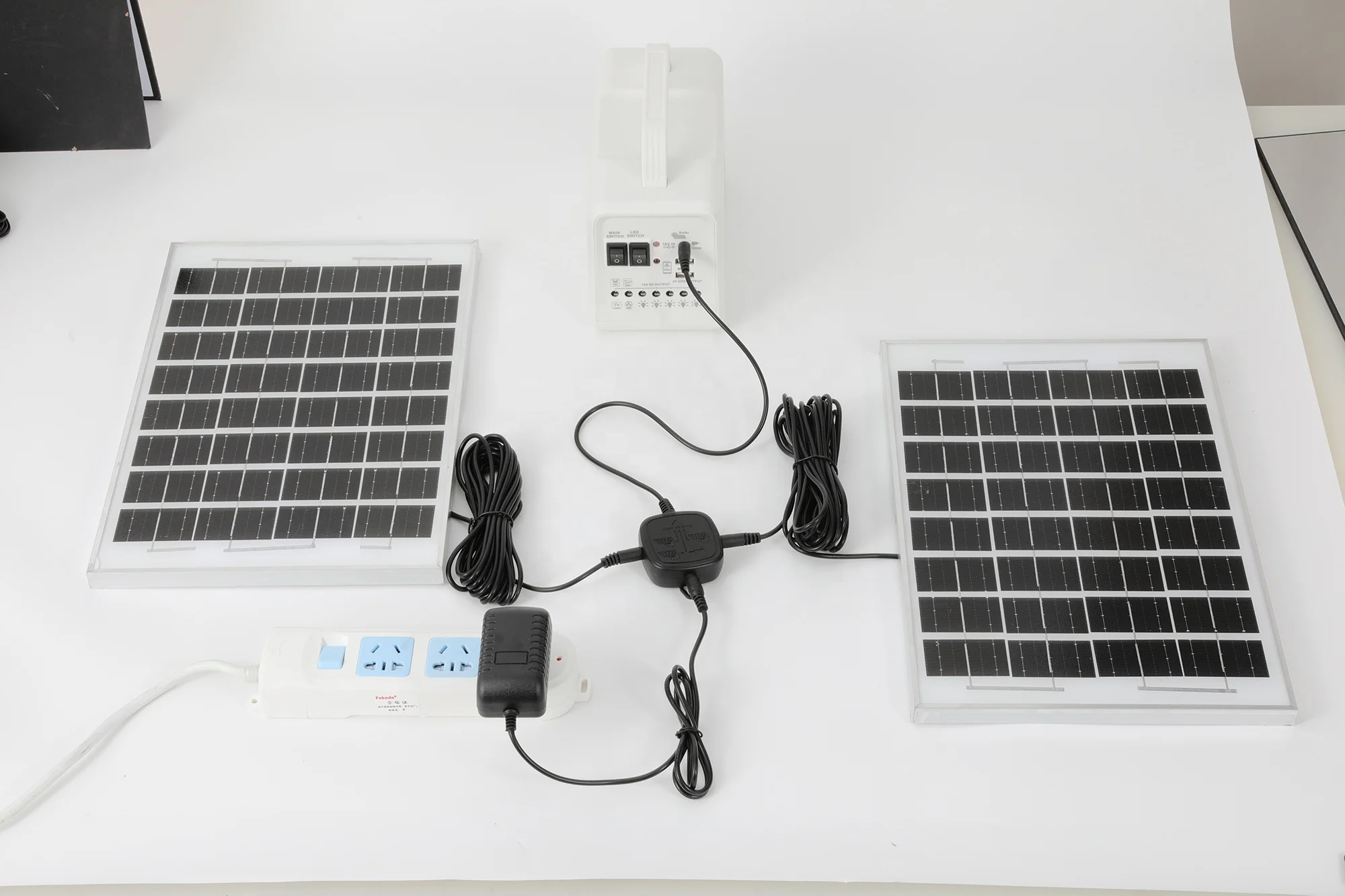 teyoza with 60 watt solar panel portable solar system rechargeable led emergency light with dc bulb and power bank function