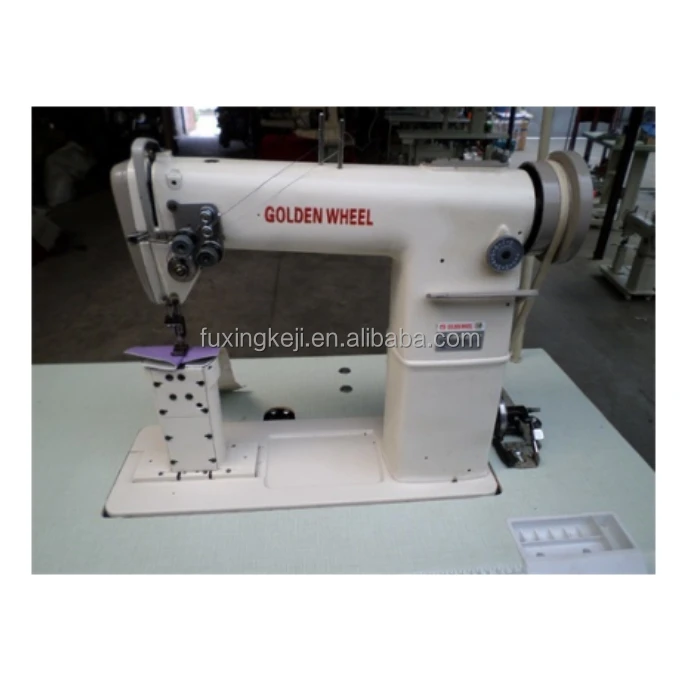 Secondhand Golden Wheel CS-820 Double Needle Post Bed Sewing Machine With Rotating Hook heavy material sewing machine
