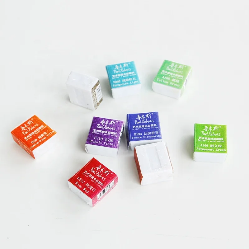 Paul Rubens Solid Watercolor Gouache Paint 1Pc Travel Mini for Beginner and Artist Professional Drawing Art Supplies ABCDE Color