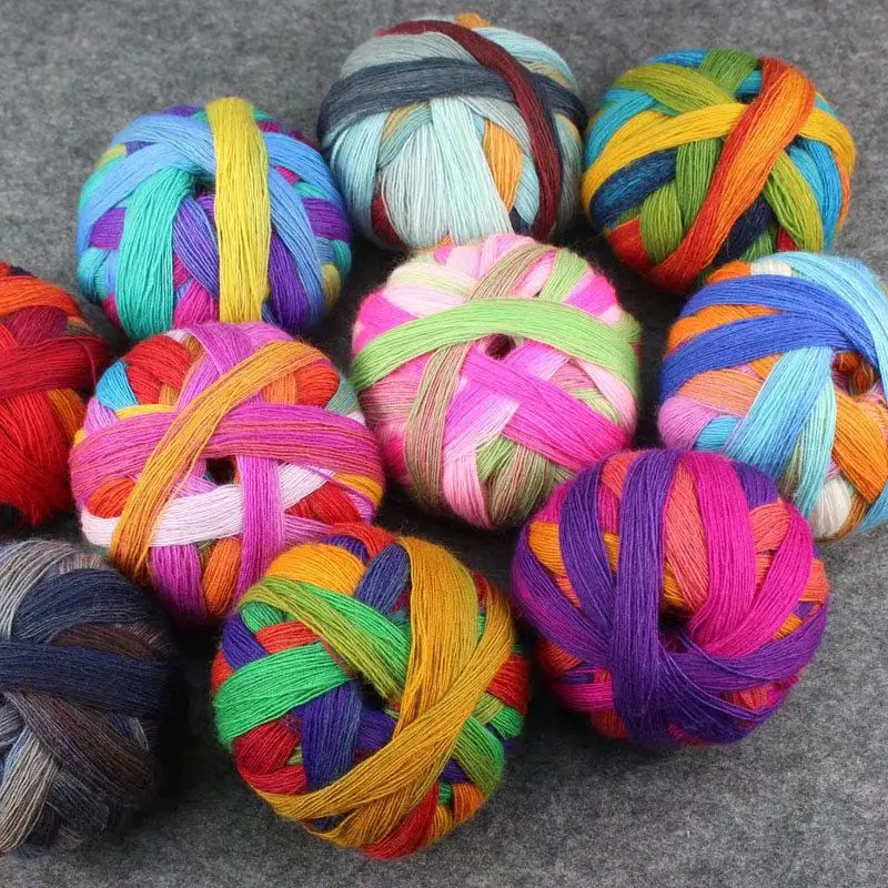 Dyed New Zealand Rainbow Yarn Ball Sheep Knitting 100% Wool Yarns Wholesale