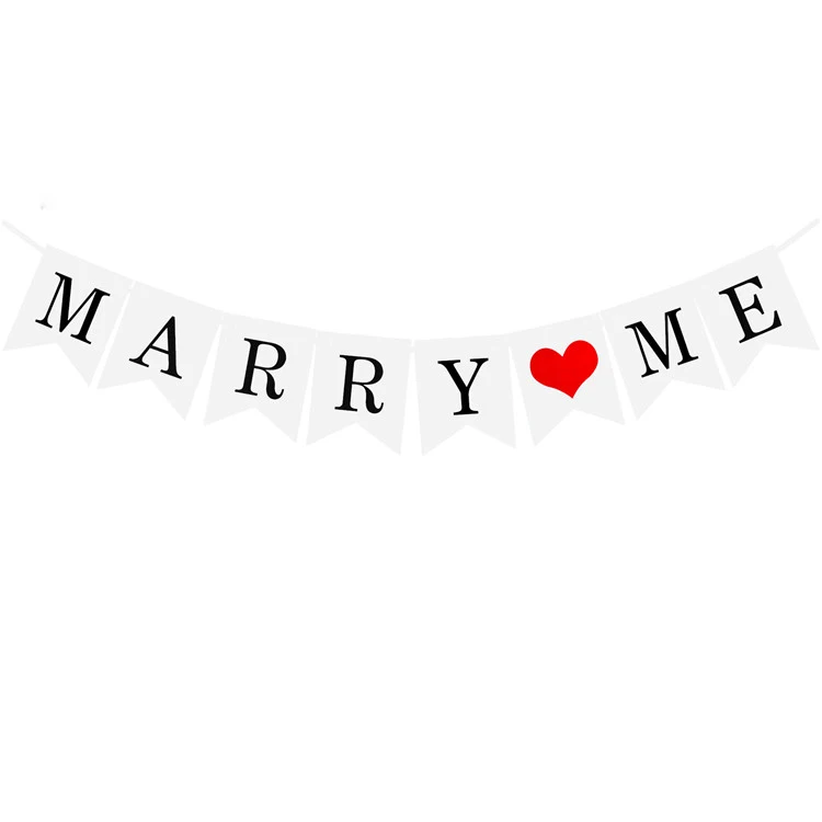 Valentine Party Decoration Marry Me I love You Banner Red Heart Balloon Paper Fan mothers day balloons