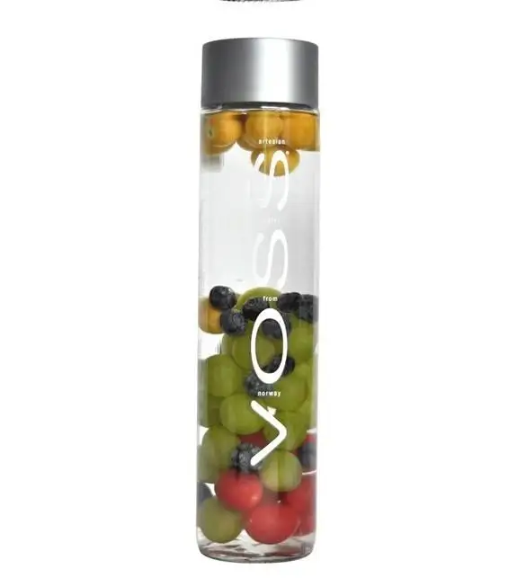 voss 375ml glass water bottles  beverage bottle with screw cap