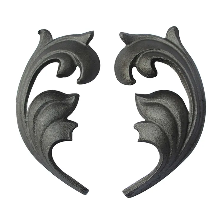 Wholesale Cheap Metal Wrought Iron Stamped Leaves Accessories Pressed Fence Gate Decoration Customized Steel Stamped Ornaments