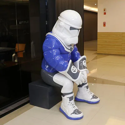 Fiberglass Robot Sculpture Action Life Size Starwars Statue Superhero Movie Figures Outdoor Decoration