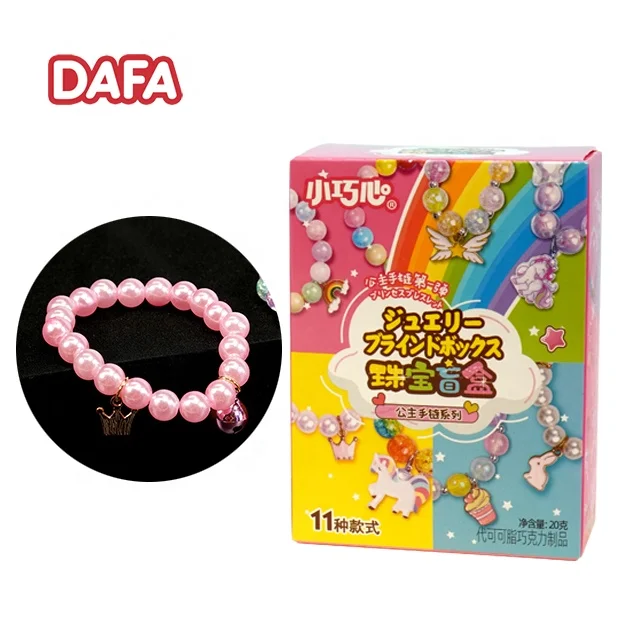 Chocolate surprise blind box products popular with girls princess bracelet series and biscuit for kids