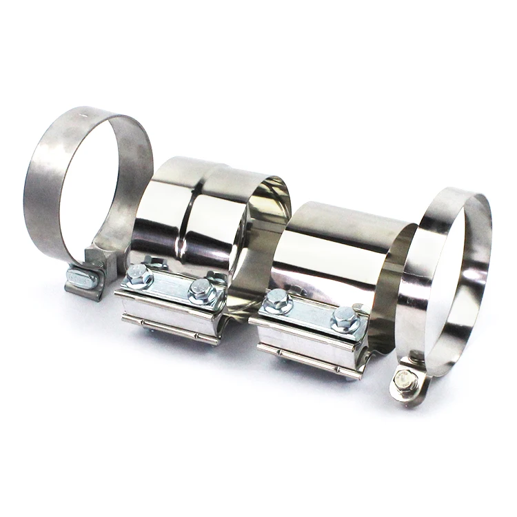 Customized Heavy Duty Clamp Stainless Steel Lap Joint Pipe Band Exhaust Muffler