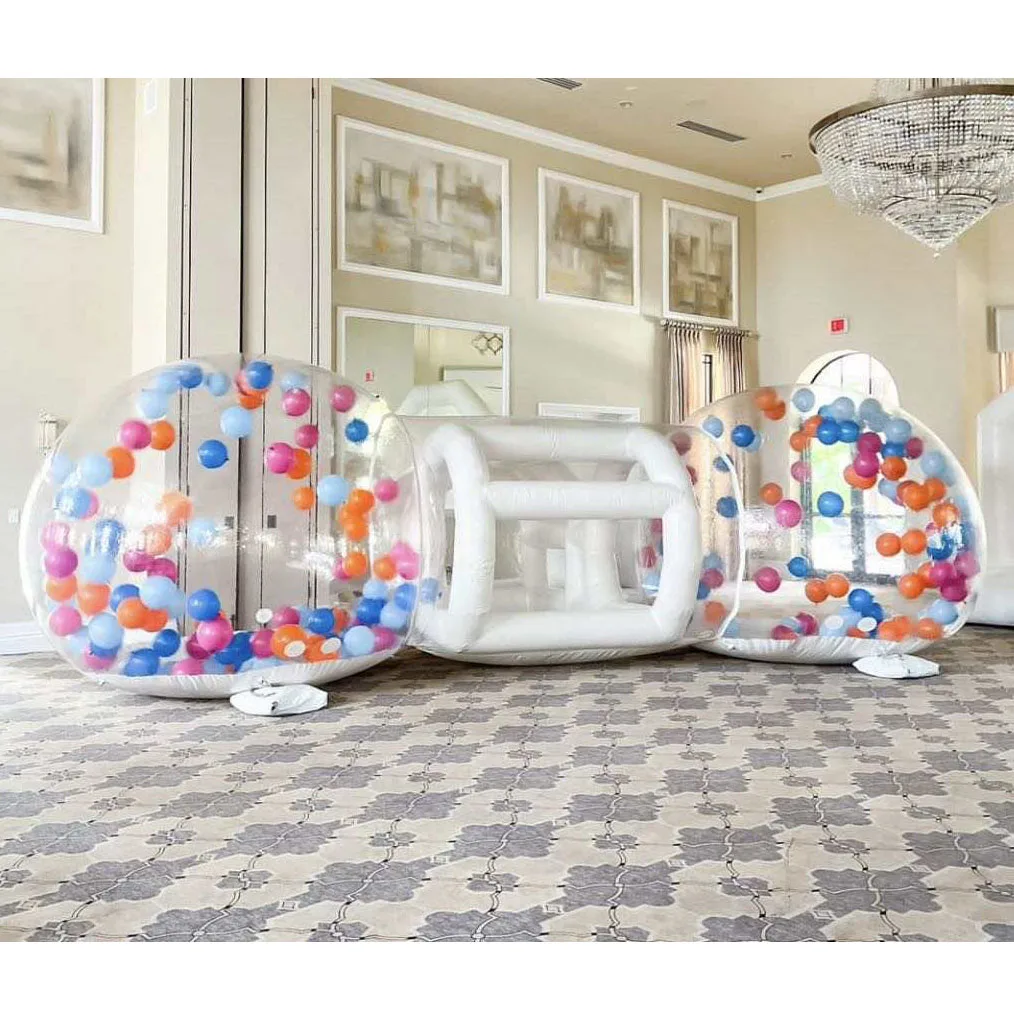 Event Wedding Party PVC Inflatable Bubble Tent Transparent Igloo Dome Tent Twins Double Inflatable Bubble House For Kids Adult