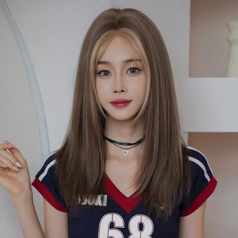HW227 asia market hot sell 54cm T part smooth soft touch natural straight wig human hair for women
