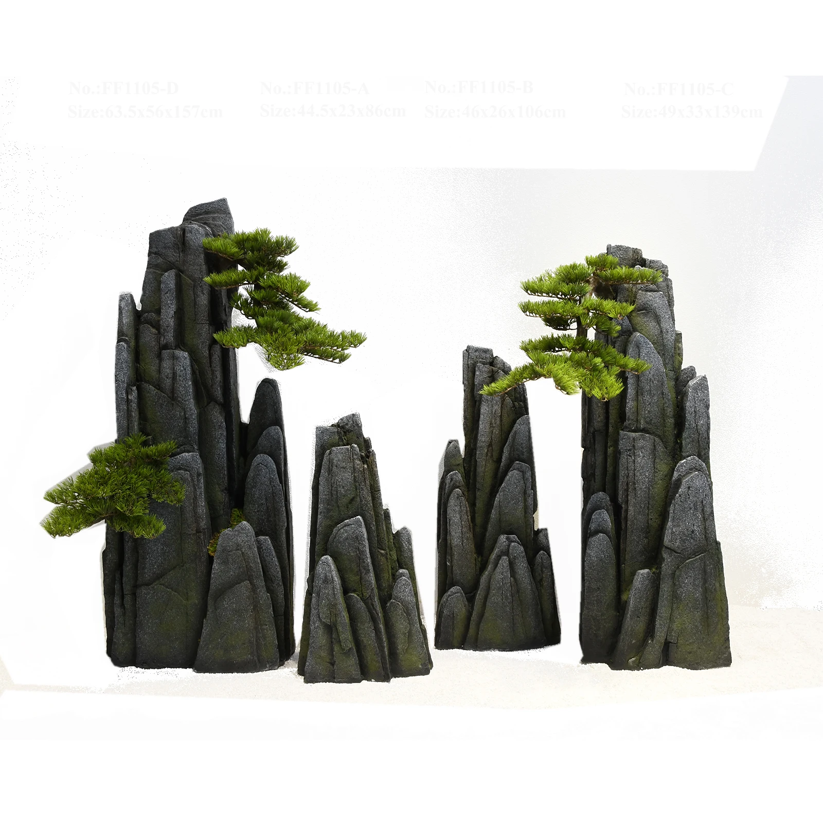 Landscaping Creative Design Artificial Stone With Simulated Pine Decoration Artificial Rockery Stone For Sale