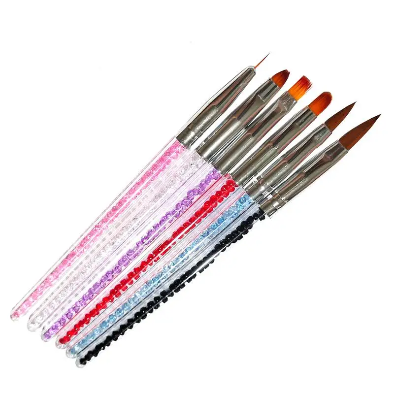 NAB064 6PCS Nail Art Liner Painting Brush for Nails Drawing Dotting deSign UV Gel Acrylic Manicure accessories