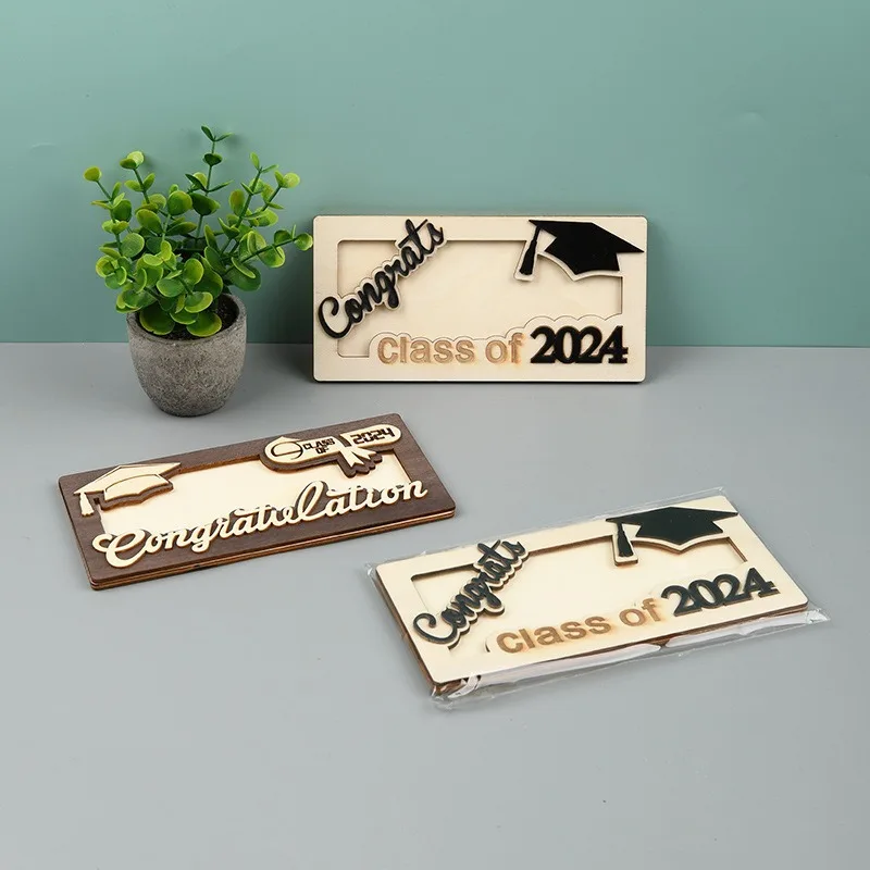 Graduation Wallet Congratulatory Gift Birthday Envelope Wooden Gift Box Wallet Credit Card Holder With Money Clip